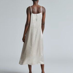 Everlane Satin Square-Neck Slip Dress